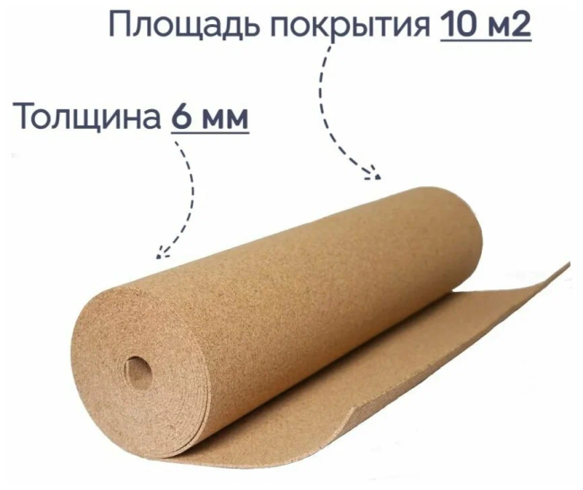 Подложка пробковая 6 мм под ламинат и паркет 10м2 купить недорого в Москве на 41км МКАД
