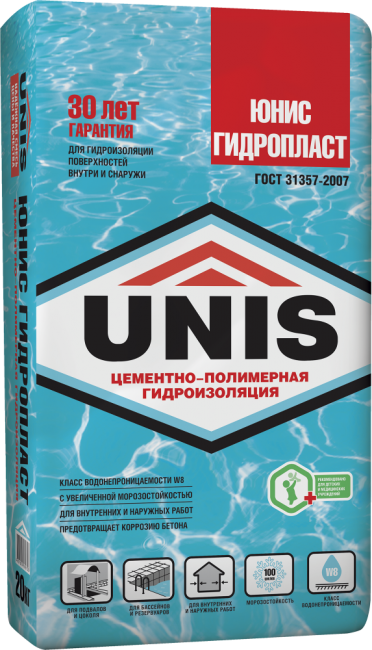 Юнис Гидропласт (гидроизоляция) 25 кг купить недорого в Москве на 41км МКАД